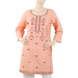 Women's Embroidered Kurti - Peach, Women, Ready Kurtis, Chase Value, Chase Value