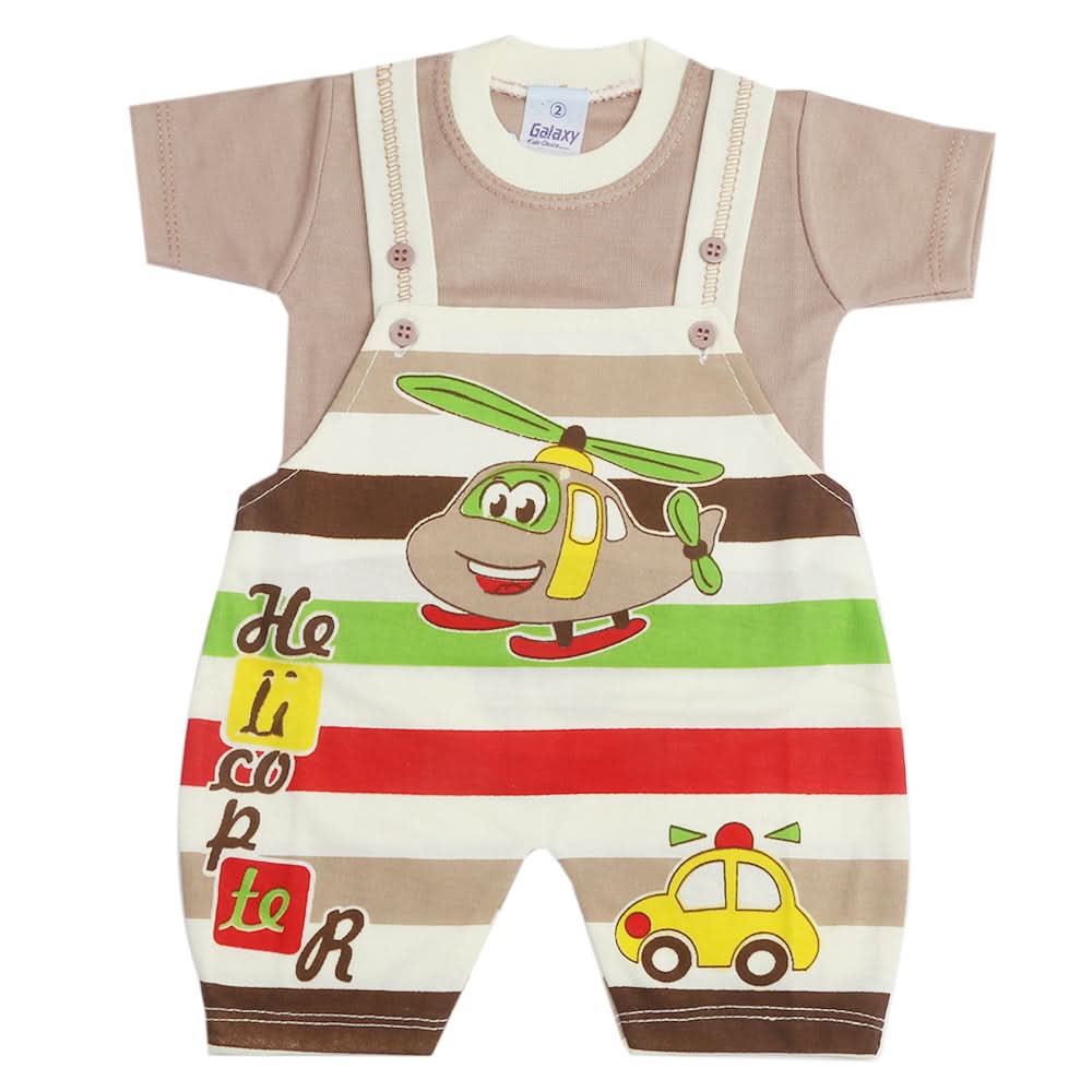 Newborn Boys Half Sleeves Romper - Brown, Kids, Newborn Boys Rompers, Chase Value, Chase Value