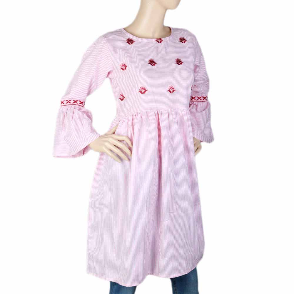 Women's Embroidered Kurti - Pink, Women's Fashion, Chase Value, Chase Value