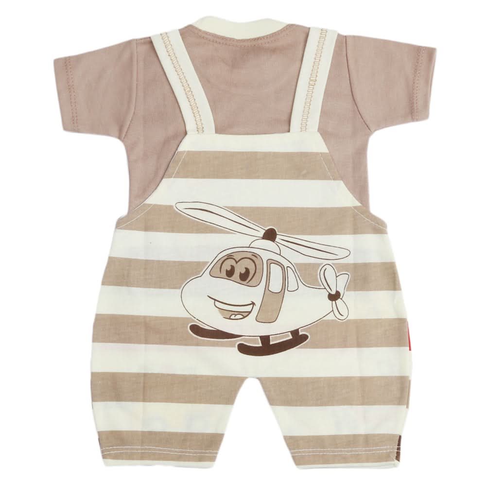 Newborn Boys Half Sleeves Romper - Brown, Kids, Newborn Boys Rompers, Chase Value, Chase Value