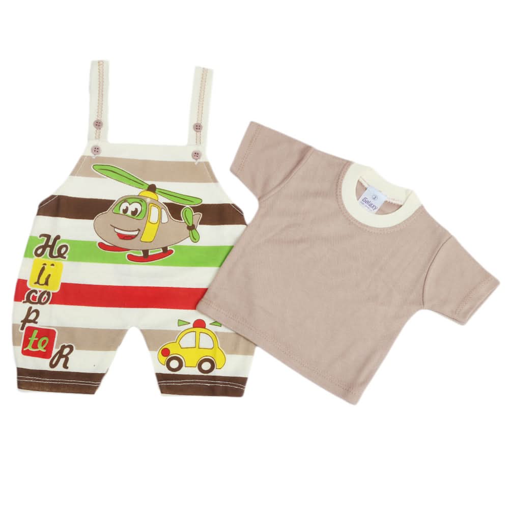 Newborn Boys Half Sleeves Romper - Brown, Kids, Newborn Boys Rompers, Chase Value, Chase Value
