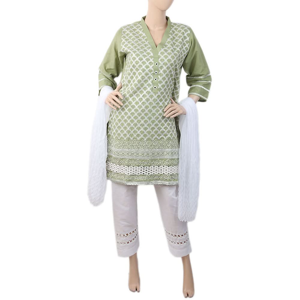 Women's Embroidered 03 Pcs Suit - Green, Women, Shalwar Suits, Chase Value, Chase Value
