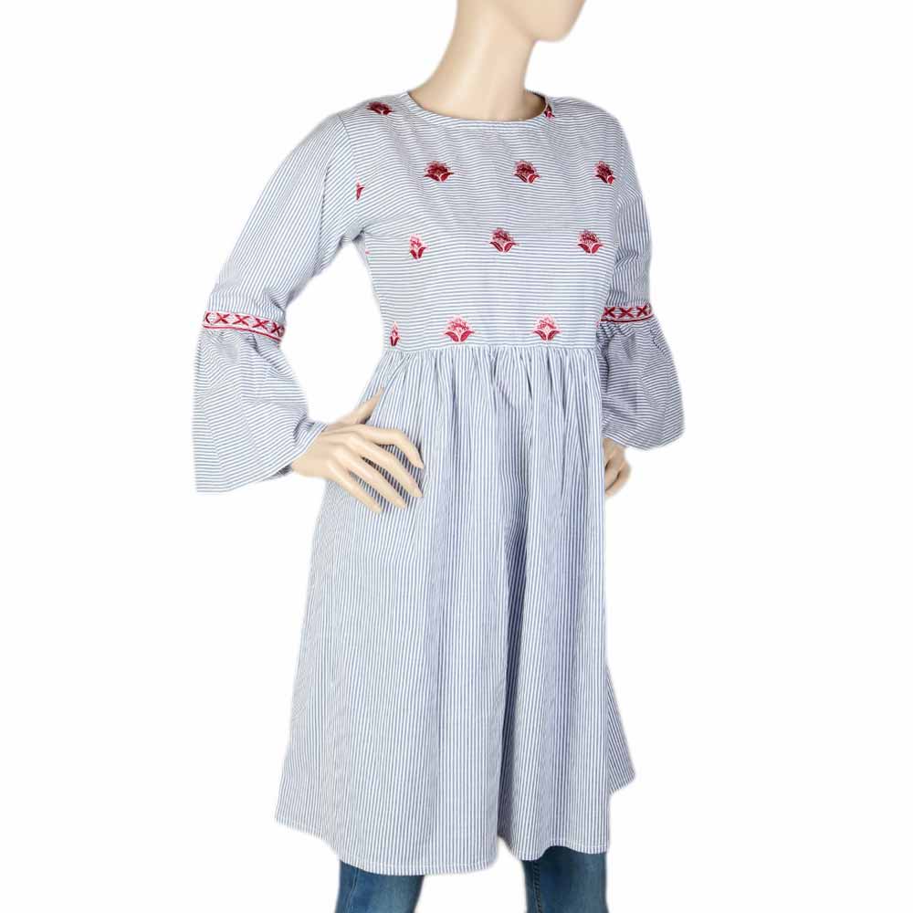 Women's Embroidered Kurti - Grey, Women, Ready Kurtis, Chase Value, Chase Value