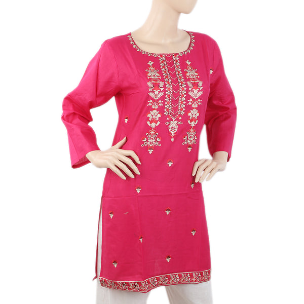 Women's Embroidered Kurti - Pink, Women, Ready Kurtis, Chase Value, Chase Value
