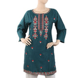 Women's Embroidered Kurti - Steel Green, Women, Ready Kurtis, Chase Value, Chase Value