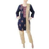Women's Embroidered 3Pcs Suit - Navy Blue, Women, Shalwar Suits, Chase Value, Chase Value