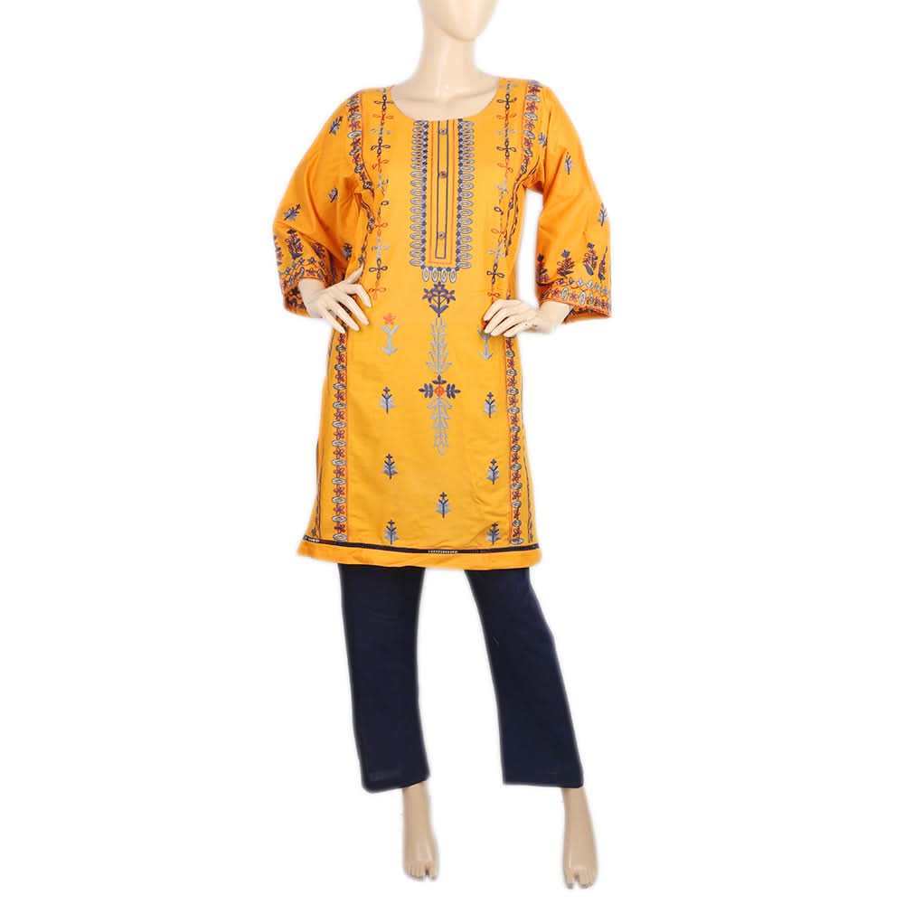 Women's  Embroidered 2Pcs Shalwar Suit- 09 - Mustard, Women, Shalwar Suits, Chase Value, Chase Value