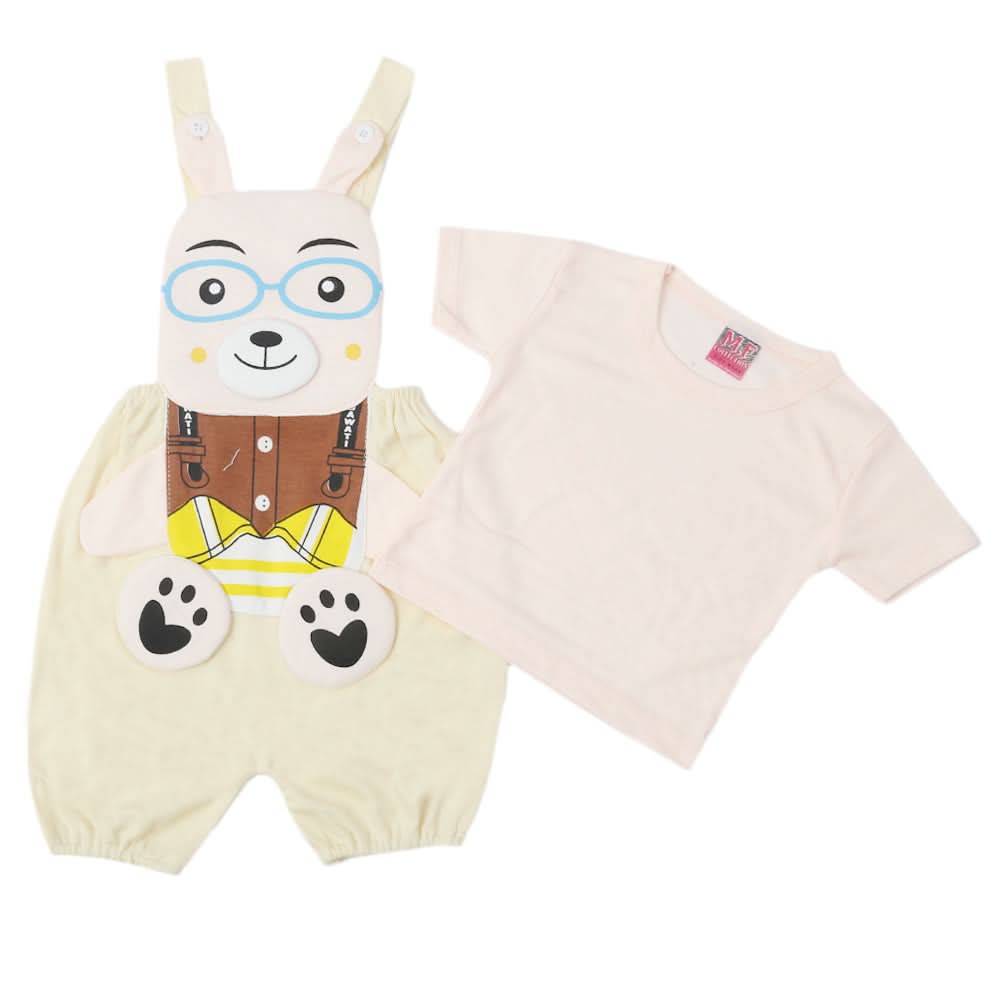 Newborn Boys Half Sleeves Romper - Peach, Kids, Newborn Boys Rompers, Chase Value, Chase Value