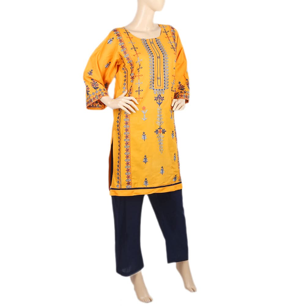 Women's  Embroidered 2Pcs Shalwar Suit- 09 - Mustard, Women, Shalwar Suits, Chase Value, Chase Value