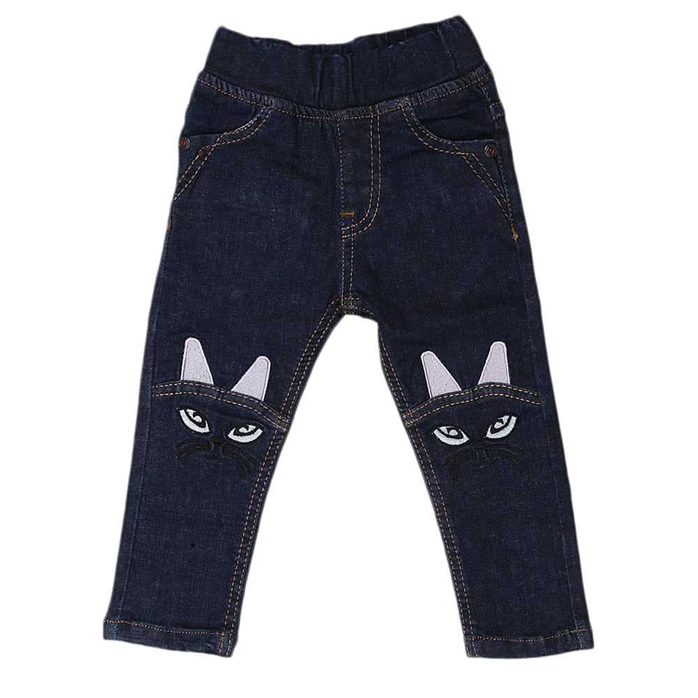 Girls Denim Pant - Dark Blue, Kids, Pants And Capri, Chase Value, Chase Value