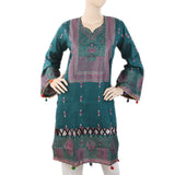 Women's Fancy Jacard Kurti - Steel Green, Women, Ready Kurtis, Chase Value, Chase Value