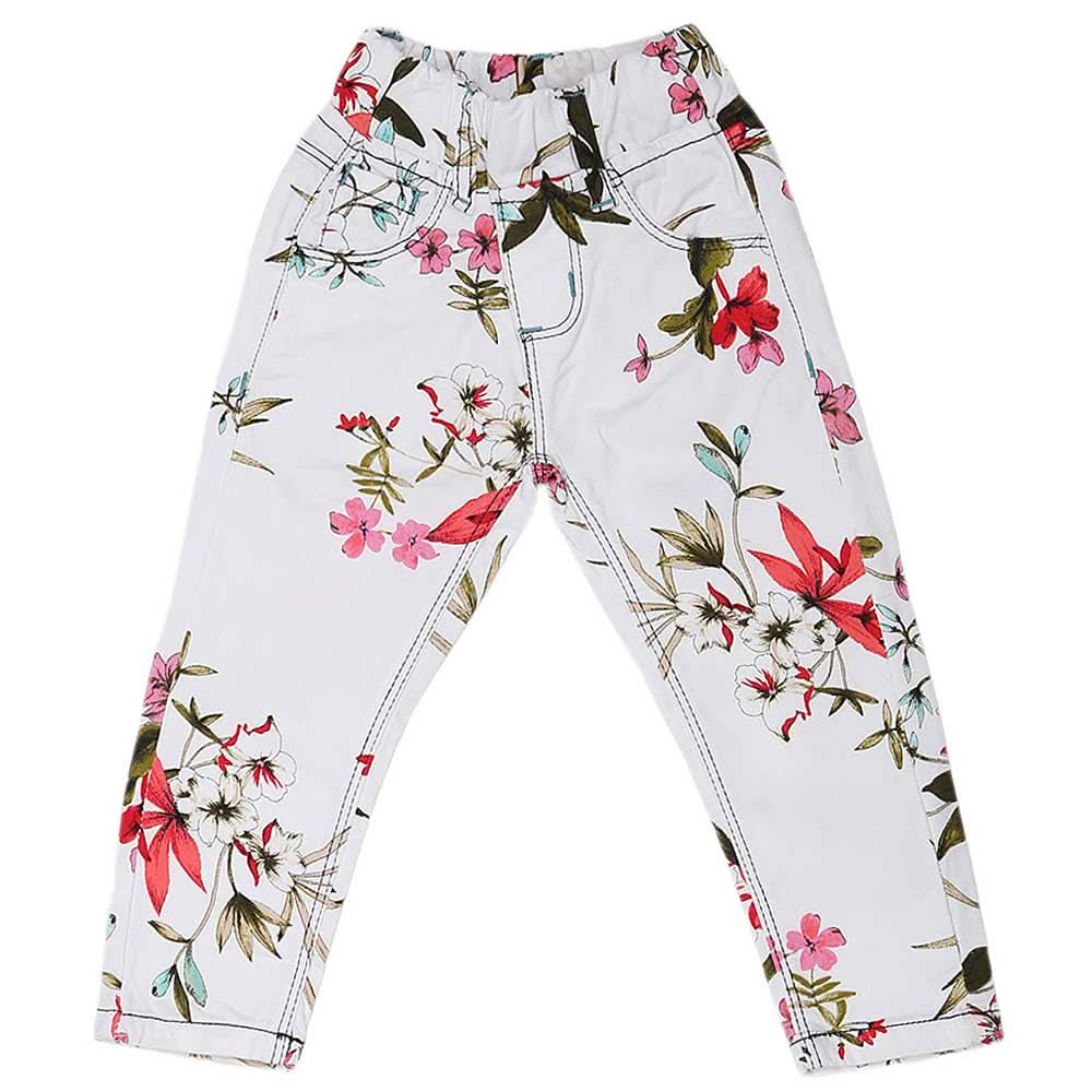 Girls Printed Pant - White, Kids, Girls Sets And Suits, Chase Value, Chase Value