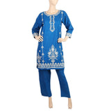 Women's  Embroidered 2Pcs Shalwar Suit- 02 - Blue, Women, Shalwar Suits, Chase Value, Chase Value