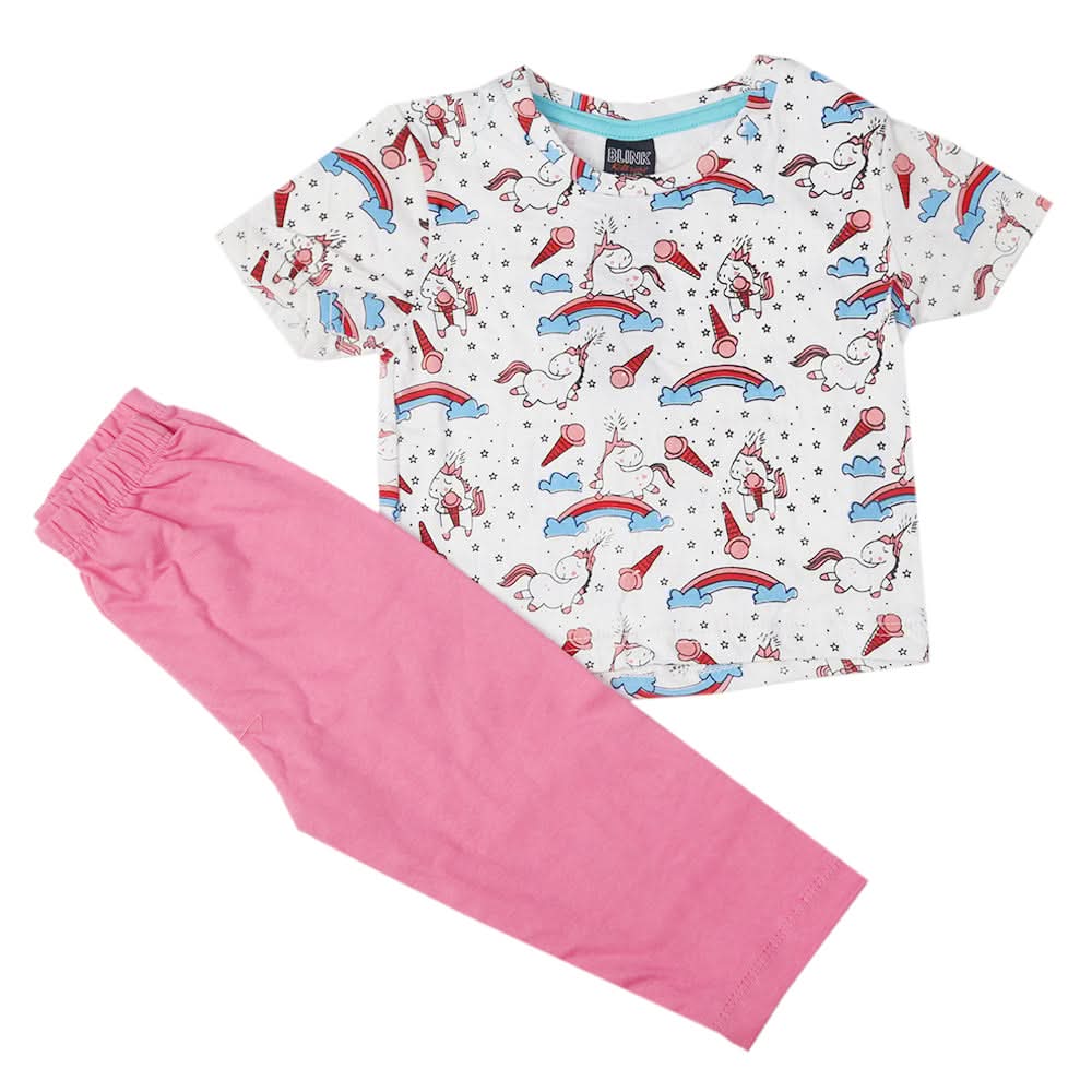 Girls Sleeping Suit - White, Kids, Girls Sets And Suits, Chase Value, Chase Value