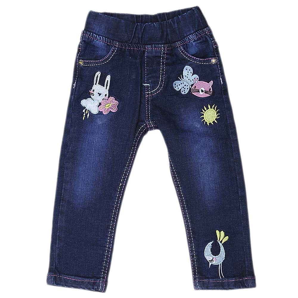 Girls Denim Pant - Dark Blue, Kids, Pants And Capri, Chase Value, Chase Value