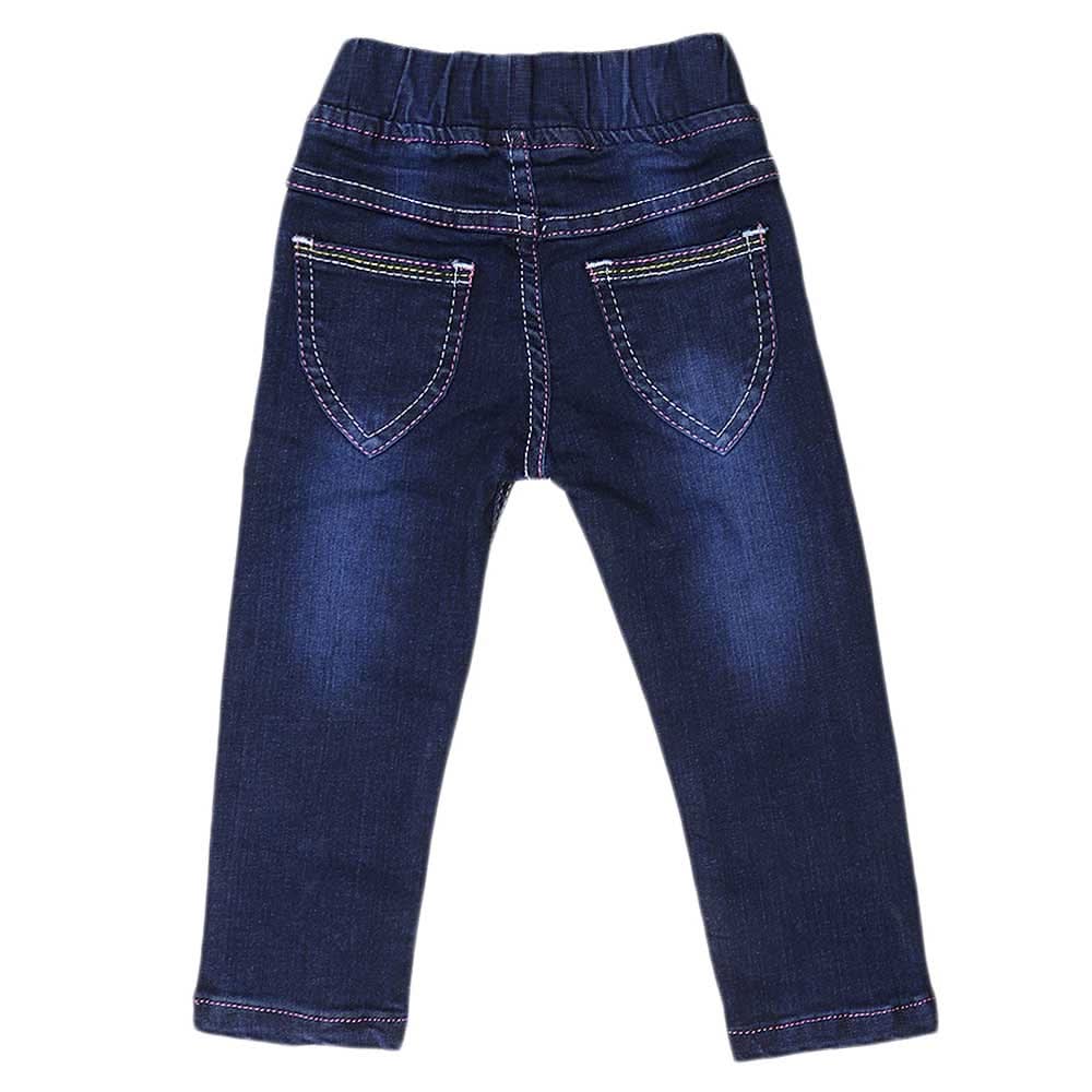 Girls Denim Pant - Dark Blue, Kids, Pants And Capri, Chase Value, Chase Value