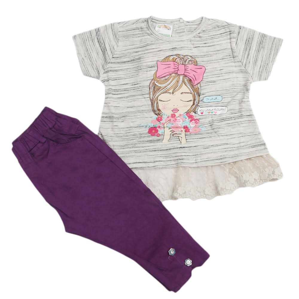 Newborn Girls Half Sleeves Suits - Dark Purple, Kids, Newborn Girls Sets And Suits, Chase Value, Chase Value