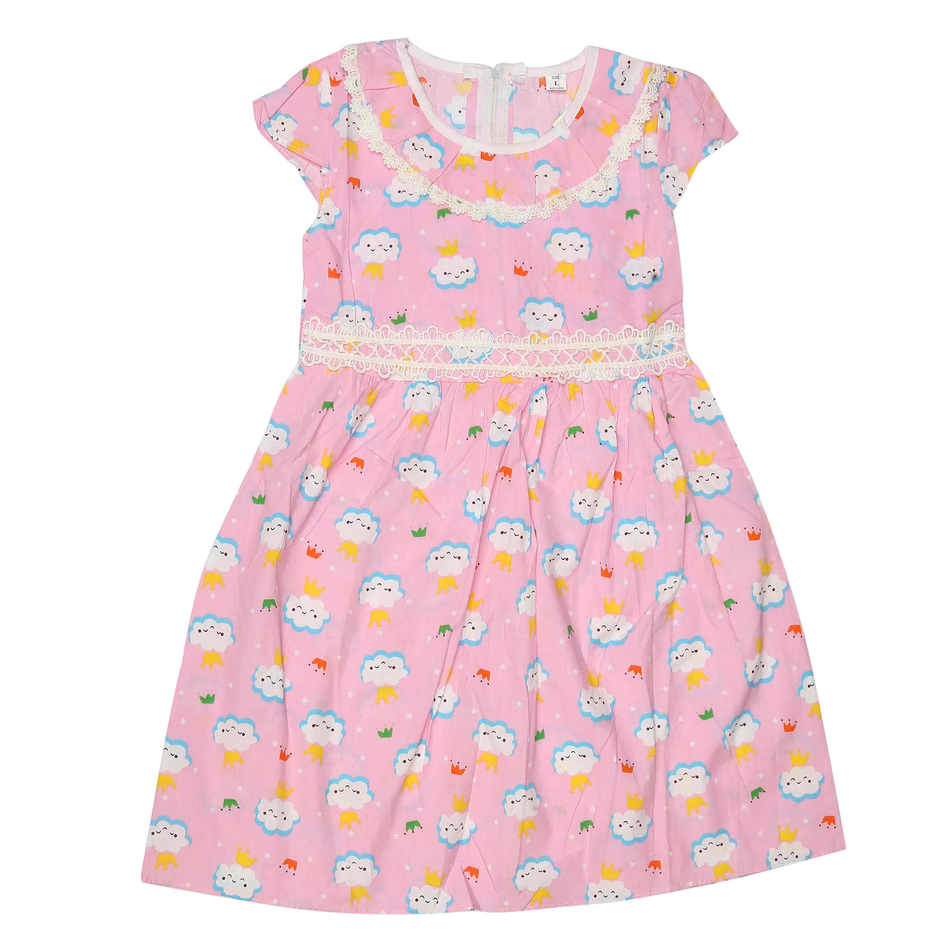 Girls Embroided Frock - Pink, Kids, Girls Frocks, Chase Value, Chase Value
