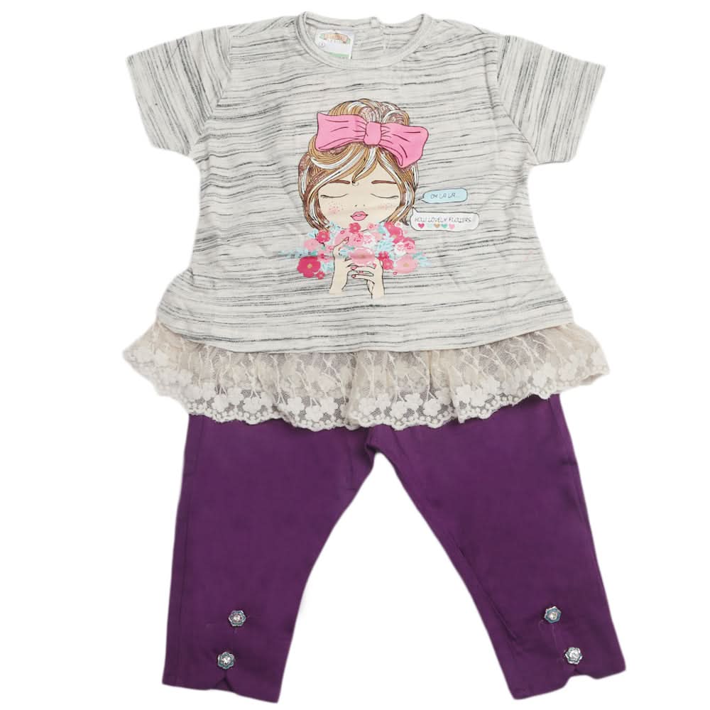 Newborn Girls Half Sleeves Suits - Dark Purple, Kids, Newborn Girls Sets And Suits, Chase Value, Chase Value