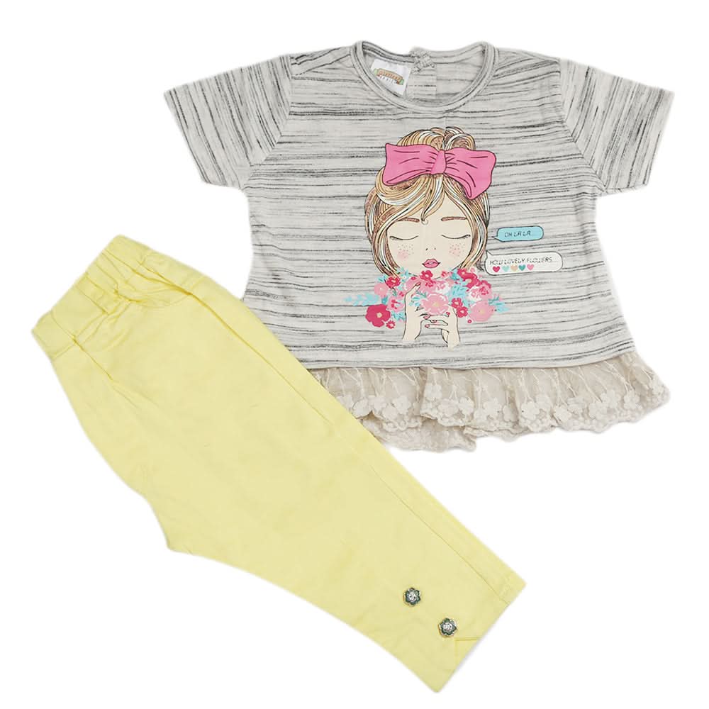 Newborn Girls Half Sleeves Suits - Yellow, Kids, Newborn Girls Sets And Suits, Chase Value, Chase Value
