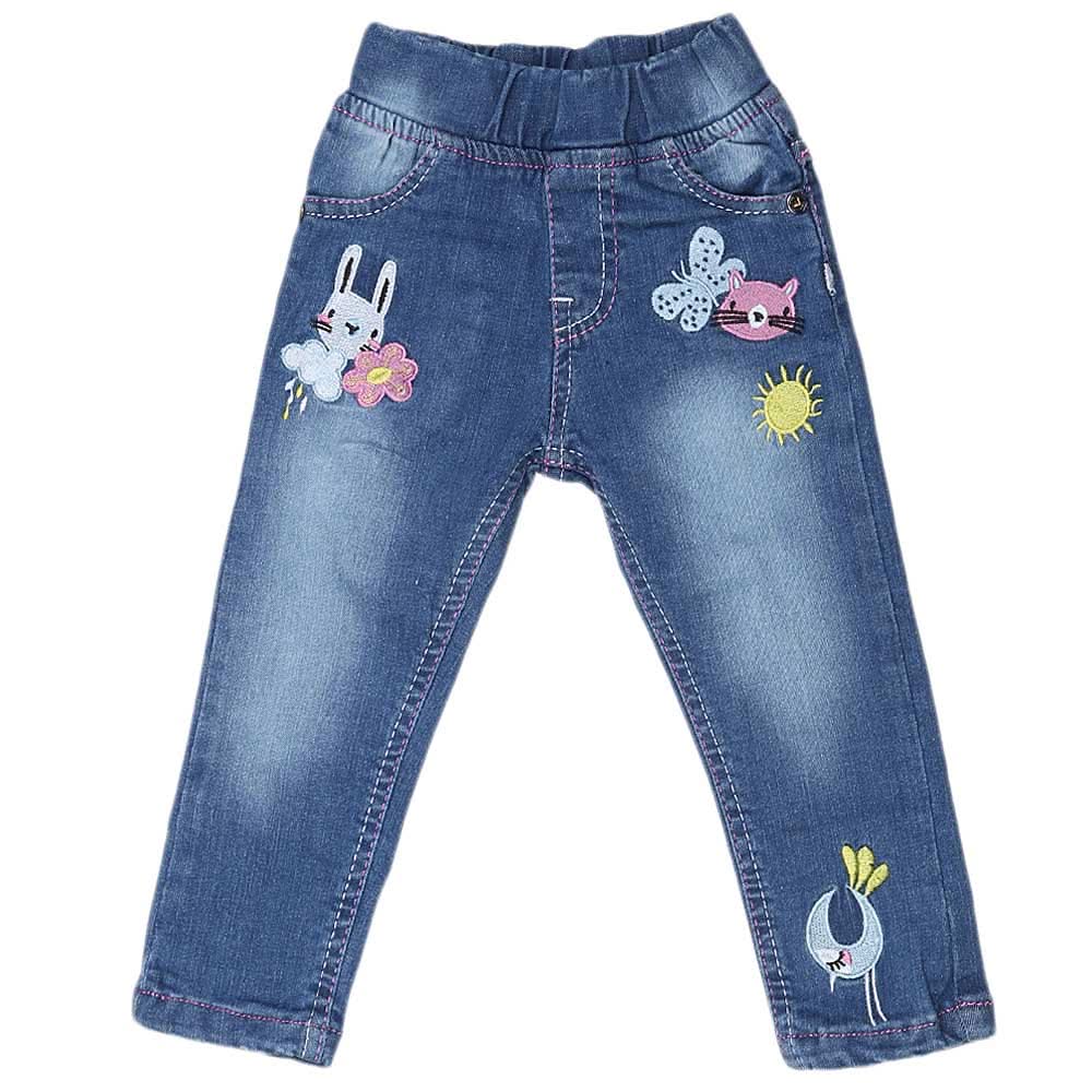 Girls Denim Pant - Blue, Kids, Pants And Capri, Chase Value, Chase Value