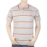 Men's Yarn Dyed Half Sleeves Polo T Shirt - Light Grey, Men, T-Shirts And Polos, Chase Value, Chase Value