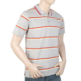Men's Yarn Dyed Half Sleeves Polo T Shirt - Light Grey, Men, T-Shirts And Polos, Chase Value, Chase Value