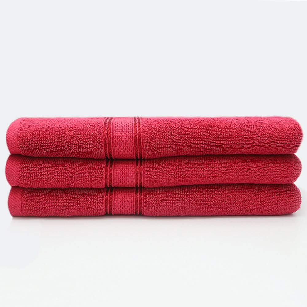 Terry Fancy Bath Towel - Red, Home & Lifestyle, Bath Towels, Chase Value, Chase Value