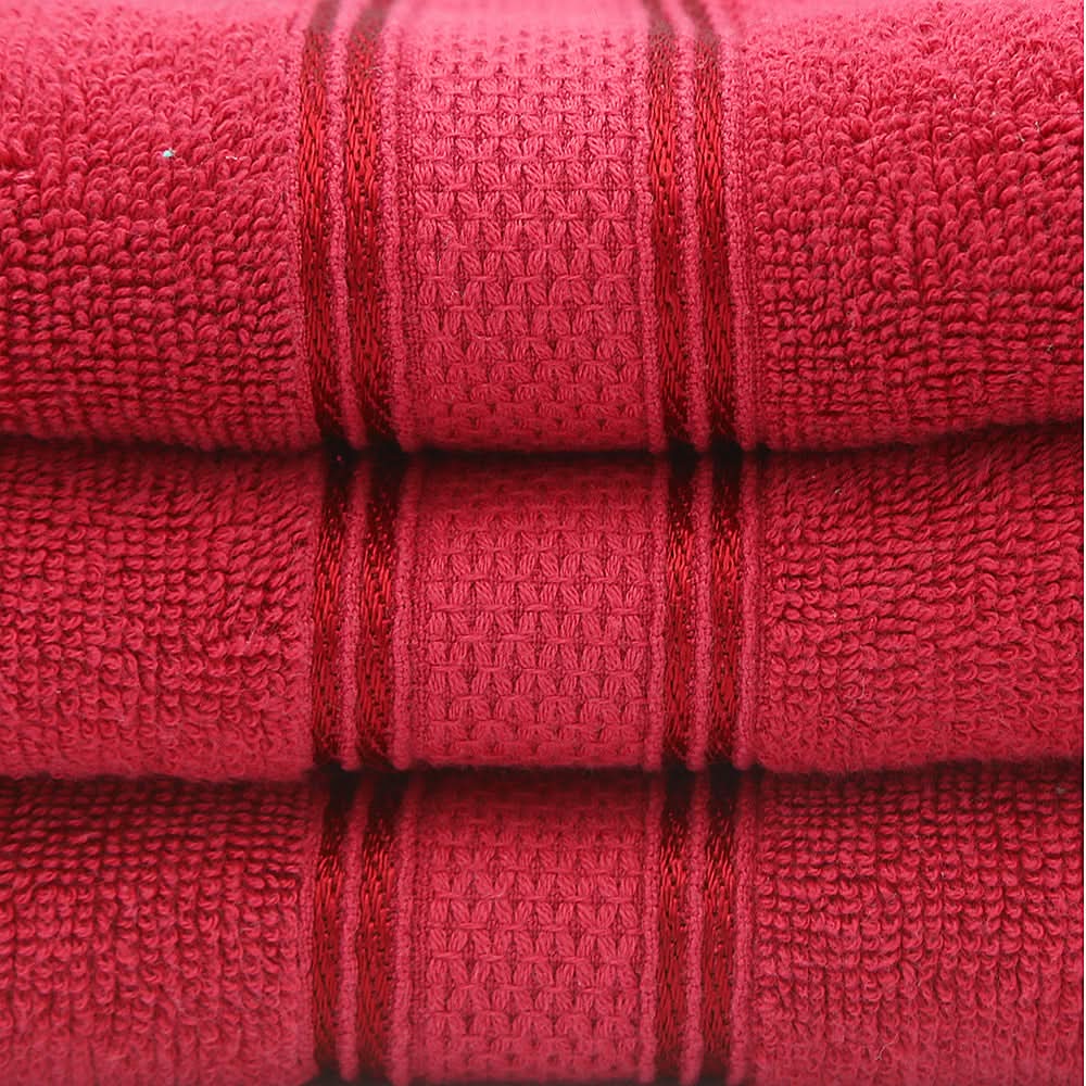 Terry Fancy Bath Towel - Red, Home & Lifestyle, Bath Towels, Chase Value, Chase Value