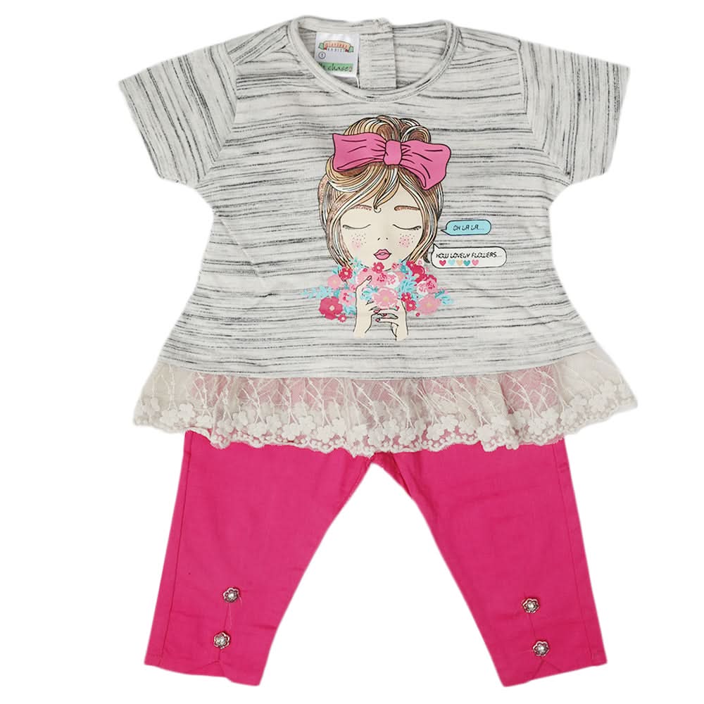 Newborn Girls Half Sleeves Suits - Dark Pink, Kids, Newborn Girls Sets And Suits, Chase Value, Chase Value