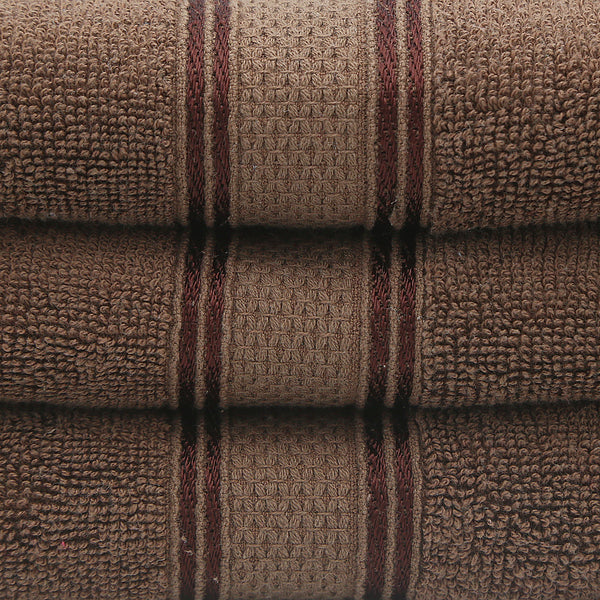 Terry Fancy Bath Towel - Dark Brown, Home & Lifestyle, Bath Towels, Chase Value, Chase Value