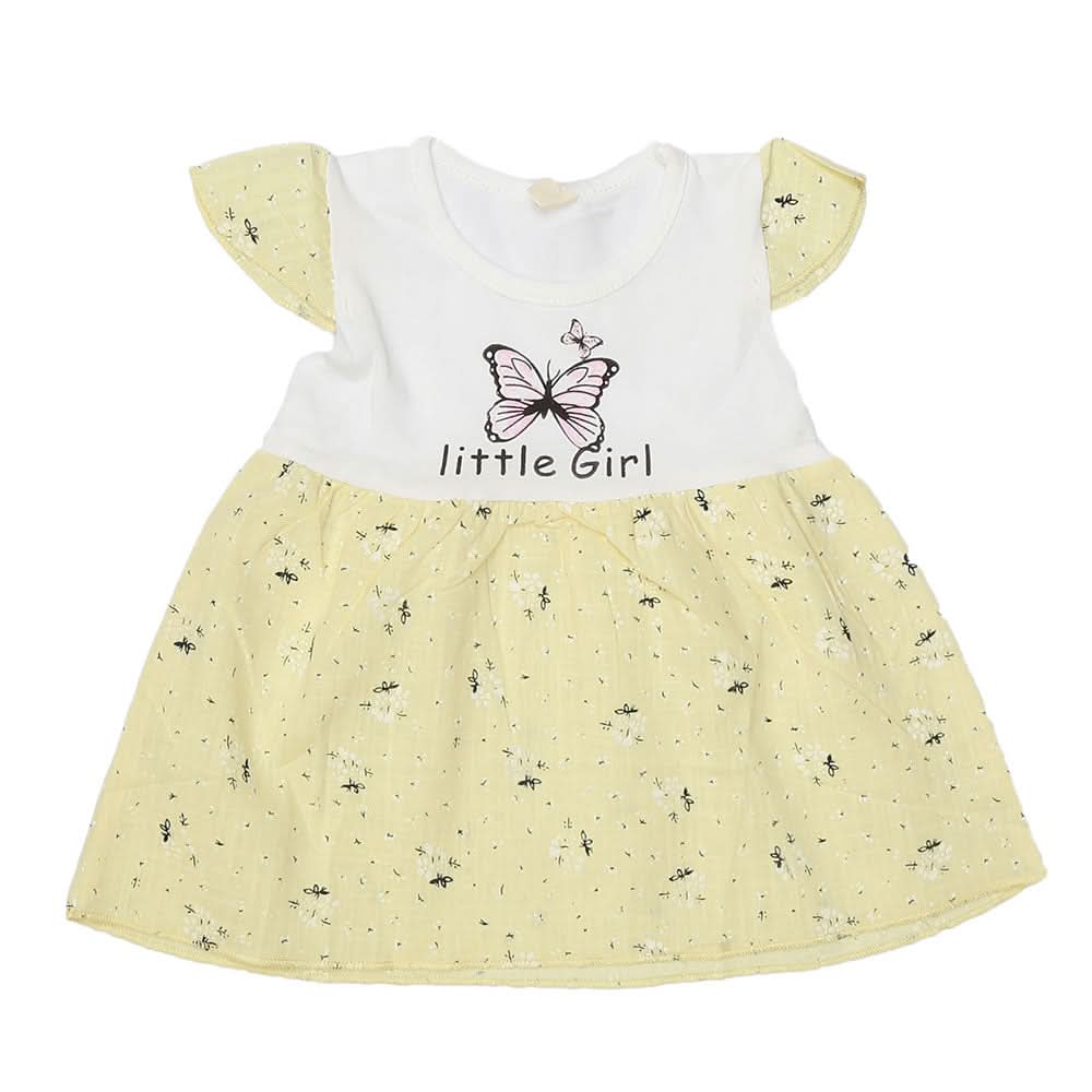 Newborn Baby Frock - Yellow, Kids, NB Girls Frocks, Chase Value, Chase Value
