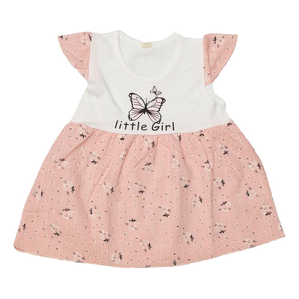 Newborn Baby Frock - Peach, Kids, NB Girls Frocks, Chase Value, Chase Value