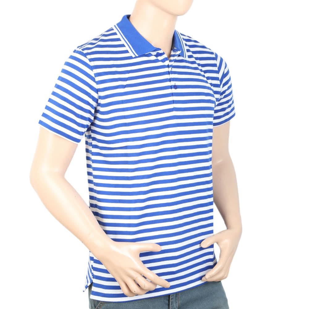Men's Yarn Dyed Half Sleeves Polo T Shirt - RoyalBlue, Men, T-Shirts And Polos, Chase Value, Chase Value