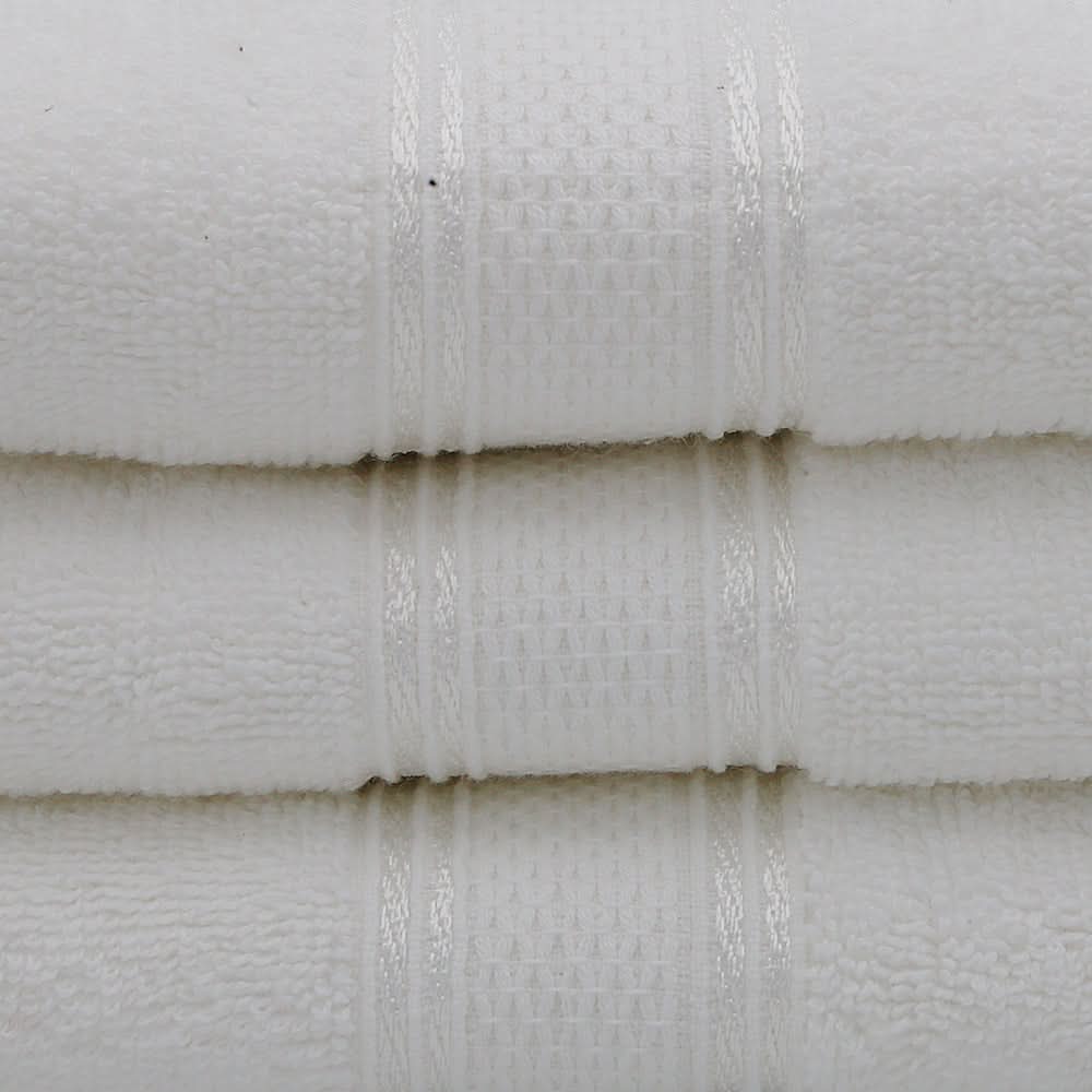 Terry Fancy Bath Towel - White, Home & Lifestyle, Bath Towels, Chase Value, Chase Value