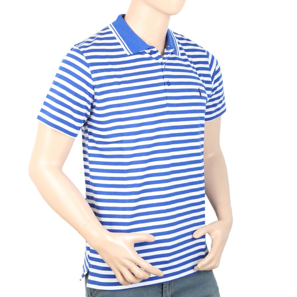 Men's Yarn Dyed Half Sleeves Polo T Shirt - RoyalBlue, Men, T-Shirts And Polos, Chase Value, Chase Value