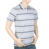 Men's Yarn Dyed Half Sleeves Polo T Shirt - Light Grey, Men, T-Shirts And Polos, Chase Value, Chase Value