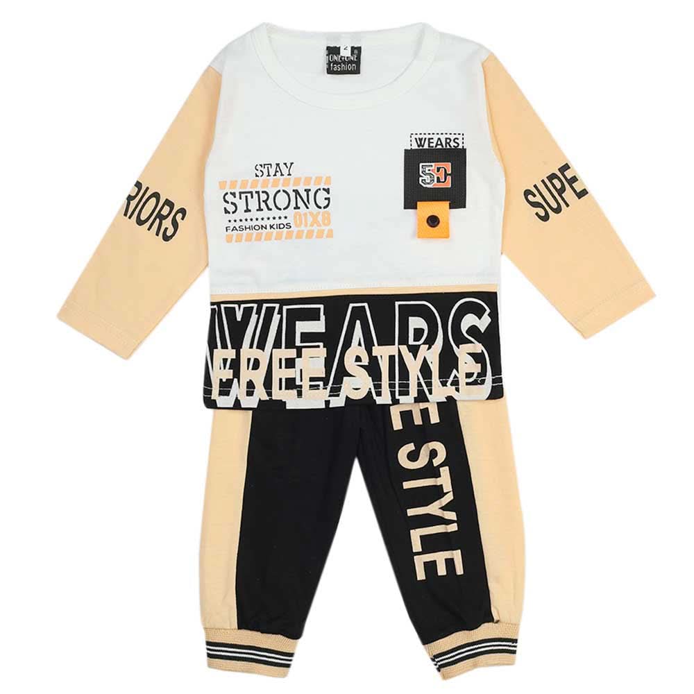 Newborn Boys Full Sleeves Suit - Peach, Newborn Boys Sets & Suits, Chase Value, Chase Value