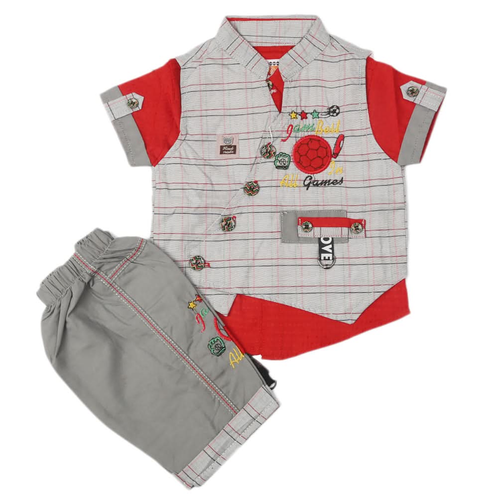 Newborn Baba Boys Suits - Red, Kids, Newborn Boys Sets And Suits, Chase Value, Chase Value