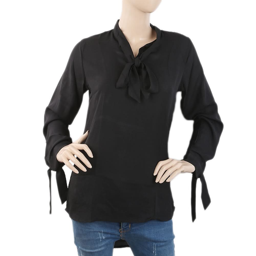 Women's Plain Georgette Top - Black, Women, T-Shirts And Tops, Chase Value, Chase Value