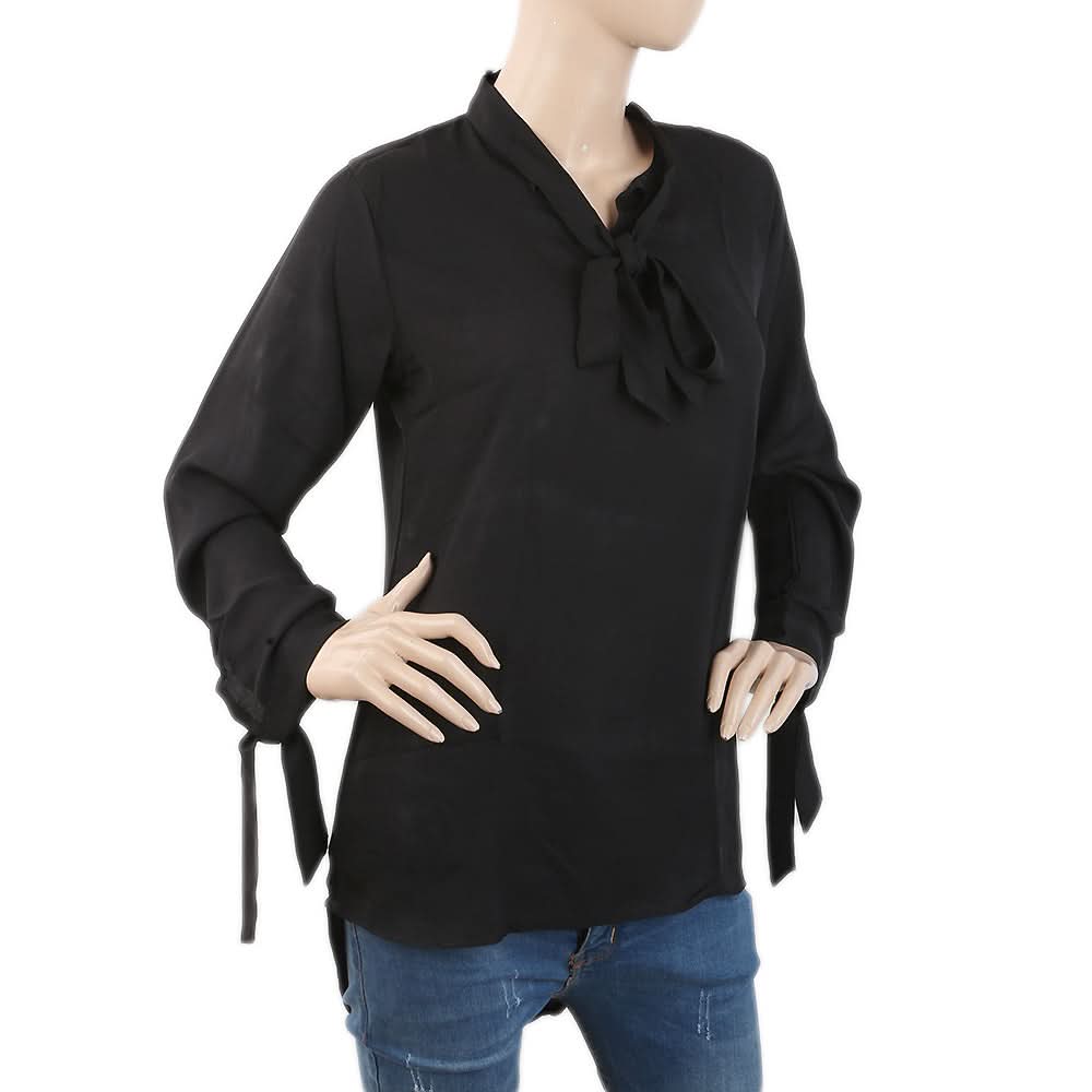 Women's Plain Georgette Top - Black, Women, T-Shirts And Tops, Chase Value, Chase Value