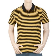 Men's Yarn Dyed Half Sleeves Polo T Shirt - Mustard, Men, T-Shirts And Polos, Chase Value, Chase Value