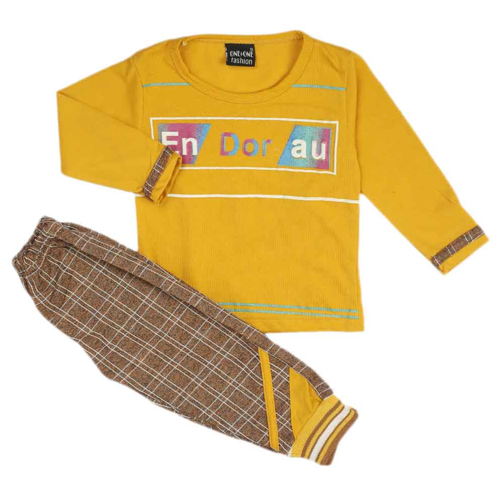 Newborn Boys Full Sleeves Suit - Mustard, Newborn Boys Sets & Suits, Chase Value, Chase Value