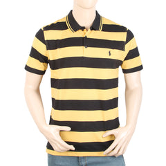 Men's Yarn Dyed Half Sleeves Polo T Shirt - Yellow, Men, T-Shirts And Polos, Chase Value, Chase Value