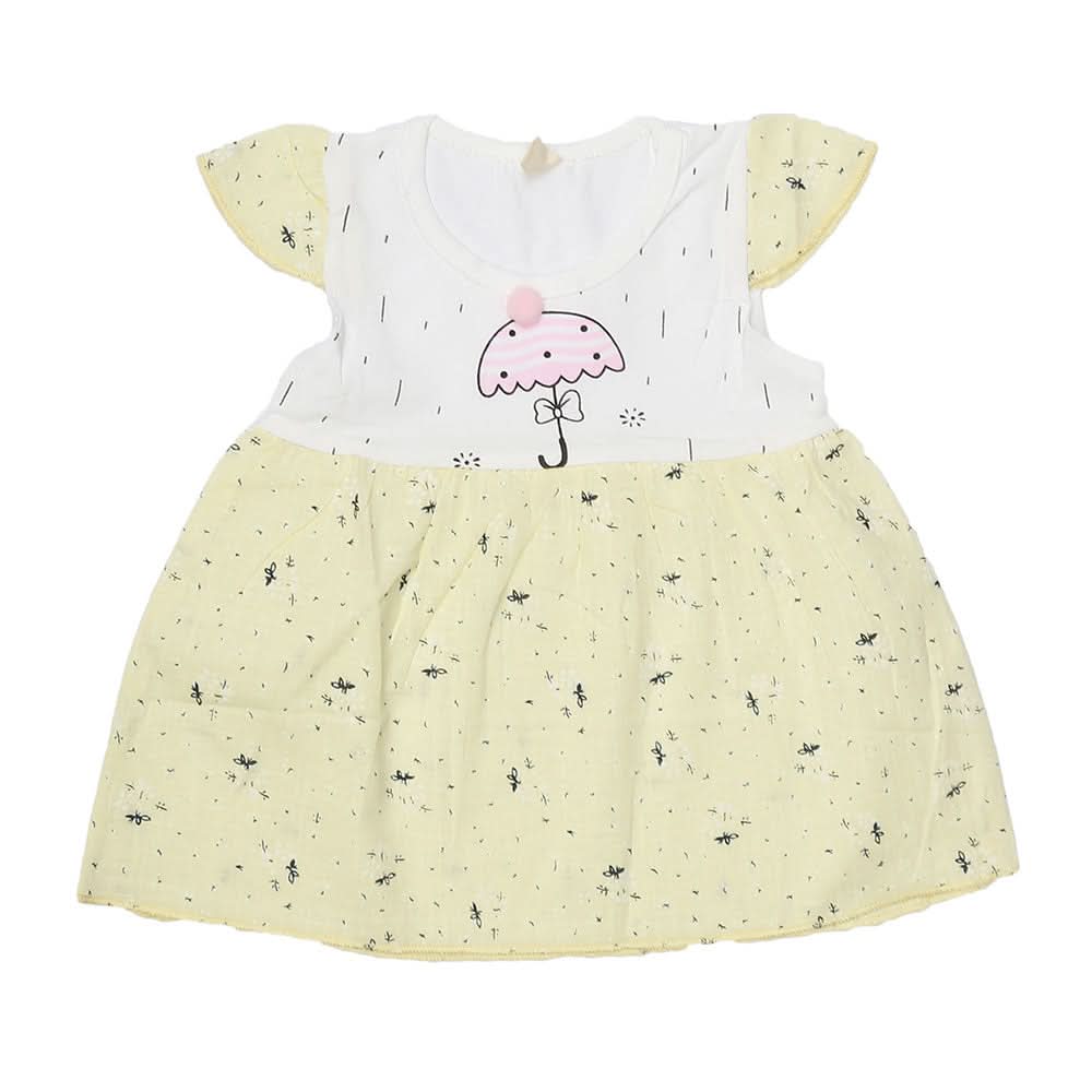 Newborn Baby Frock - Yellow, Kids, NB Girls Frocks, Chase Value, Chase Value