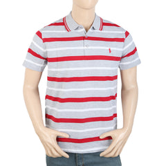 Men's Yarn Dyed Half Sleeves Polo T Shirt - Red, Men, T-Shirts And Polos, Chase Value, Chase Value