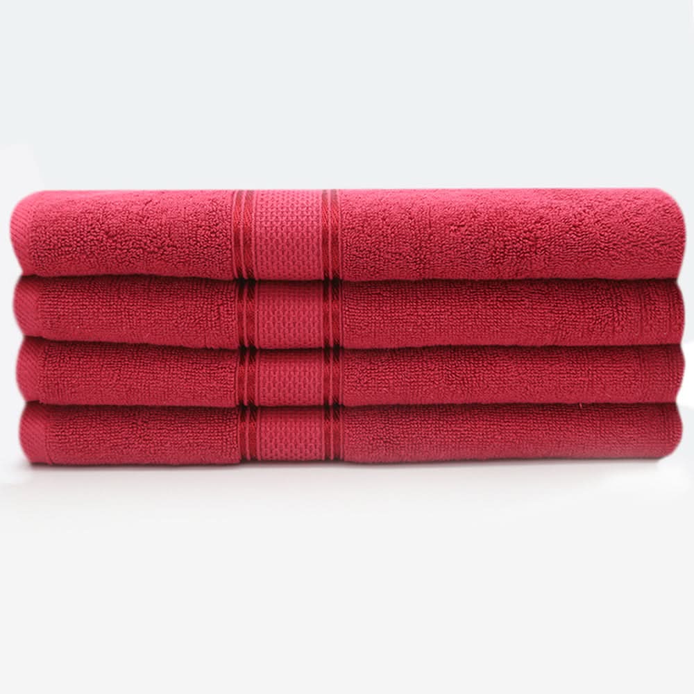 Terry Fancy Bath Towel - Red, Home & Lifestyle, Bath Towels, Chase Value, Chase Value