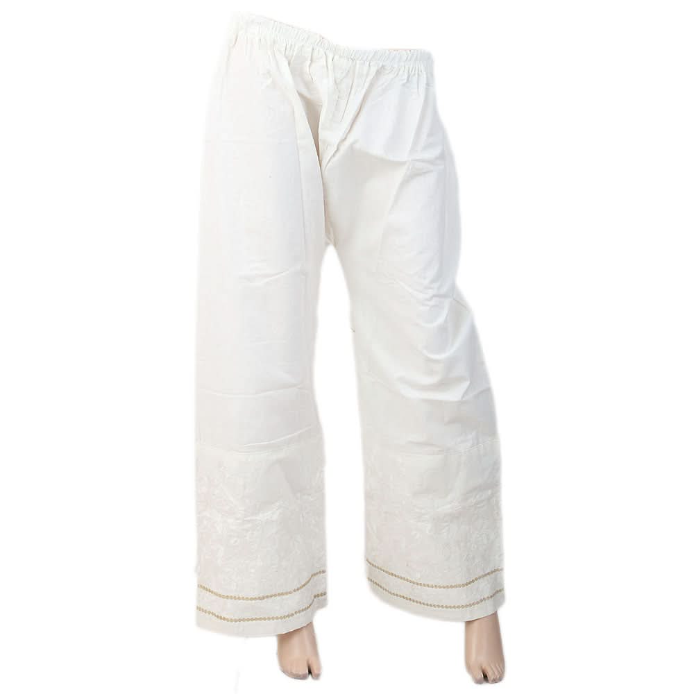 Women's Embroidered Bell Bottom - White, Women, Pants & Tights, Chase Value, Chase Value