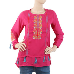 Women's Embroidered Top With Tasal - Pink, Women, T-Shirts And Tops, Chase Value, Chase Value