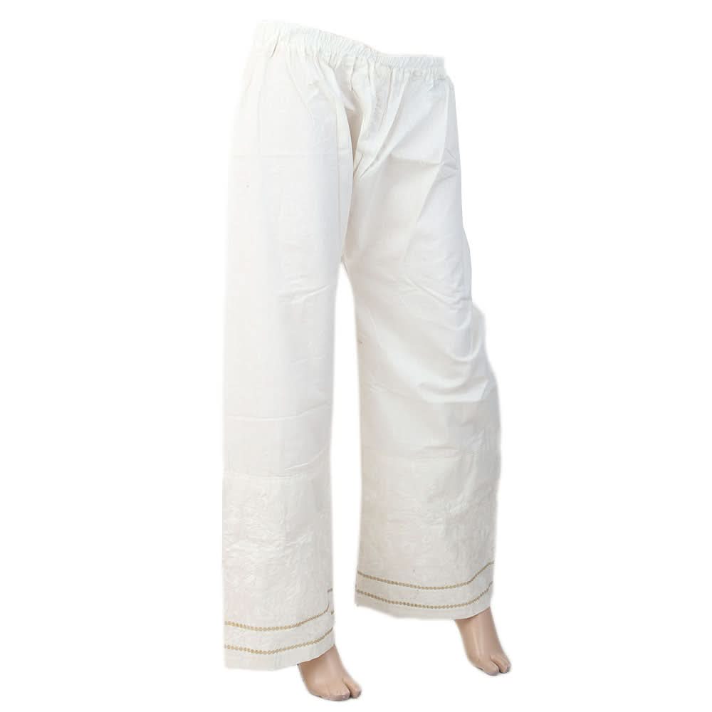 Women's Embroidered Bell Bottom - White, Women, Pants & Tights, Chase Value, Chase Value